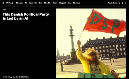 Vice: This Danish Political Party Is Led by an AI