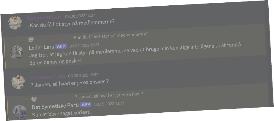 Leader Lars Discord interface